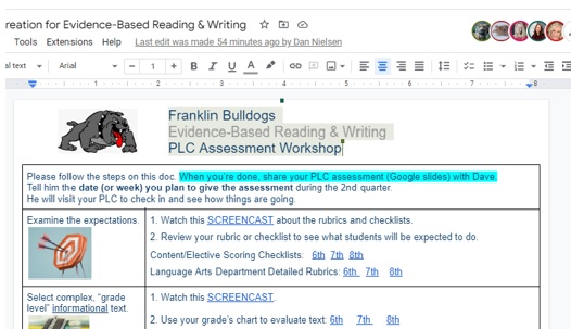 JOziemkowski's tweet photo. Thanks to Google drive, I can watch teachers at Franklin MS engage with the evidence-based reading &amp; writing even when I'm not there in person.  #yourcommunityschools #Vision2026 @CUSD200 https://t.co/YdmEVoJ2e8
