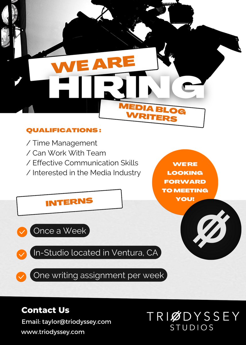 TriOdyssey's tweet photo. We’re hiring! #triodysseystudios https://t.co/eziVwnDTai