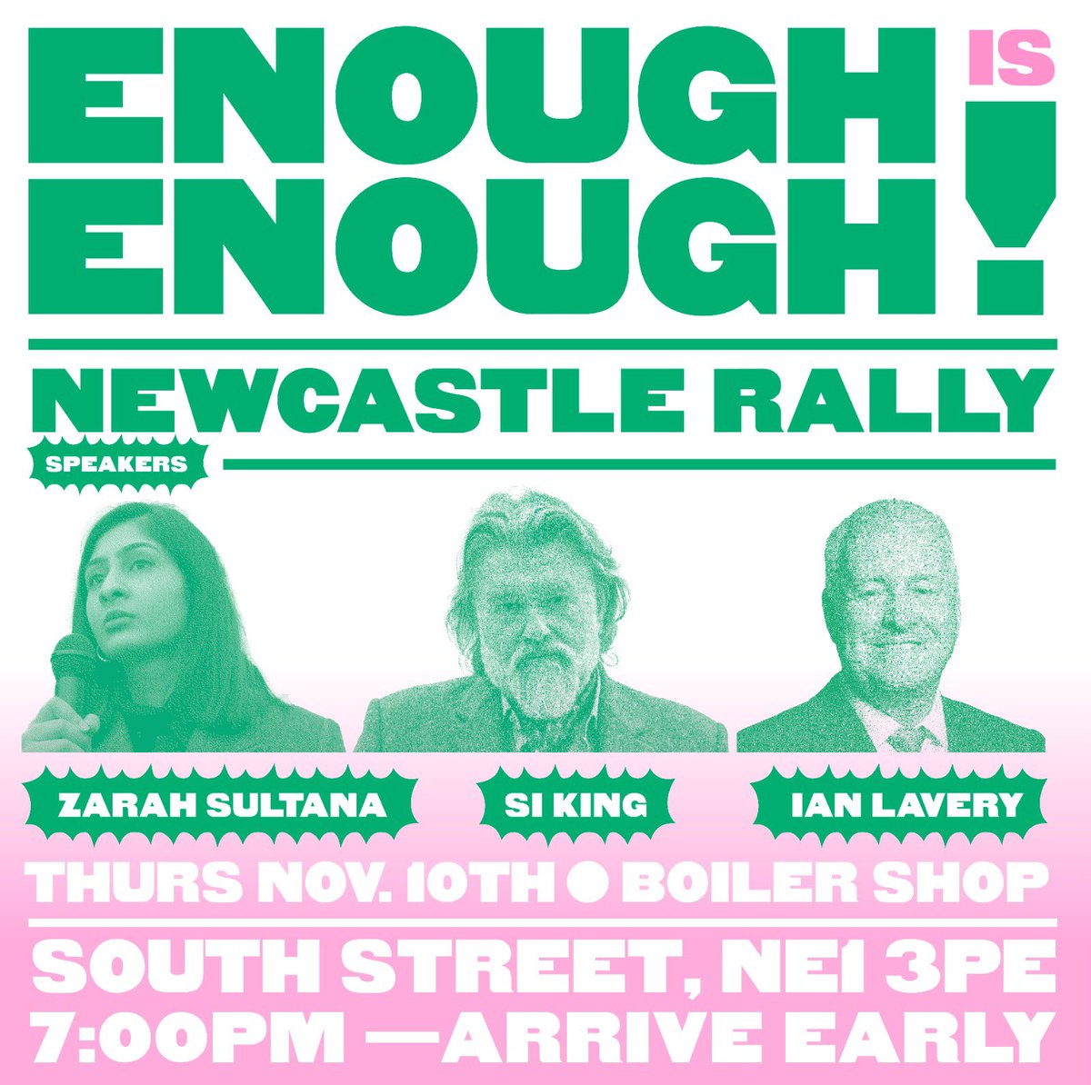Enough is Enough - Newcastle (@enoughnewcastle) on Twitter photo 📢 This Thursday! <a href="/BoilerShopNCL/">Boiler Shop</a> Speeches <a href="/HairyBikers/">Hairy Bikers</a> <a href="/zarahsultana/">Zarah Sultana MP</a> <a href="/IanLaveryMP/">Ian Lavery</a> <a href="/KateOsborneMP/">Kate Osborne</a> <a href="/Alex_Niven/">Alex Niven</a> <a href="/ACORN_Newcastle/">ACORN Newcastle</a> <a href="/RMTNRC/">RMT Newcastle Rail & Catering Branch</a> <a href="/CWUnews/">CWU</a> & more! Tickets: tinyurl.com/EiENCLRally. We’re hosting a food bank collection for <a href="/nufcfoodbank/">NUFC Fans Foodbank</a> at the event, so please bring donations! 📢 This Thursday! <a href="/BoilerShopNCL/">Boiler Shop</a> Speeches <a href="/HairyBikers/">Hairy Bikers</a> <a href="/zarahsultana/">Zarah Sultana MP</a> <a href="/IanLaveryMP/">Ian Lavery</a> <a href="/KateOsborneMP/">Kate Osborne</a> <a href="/Alex_Niven/">Alex Niven</a> <a href="/ACORN_Newcastle/">ACORN Newcastle</a> <a href="/RMTNRC/">RMT Newcastle Rail & Catering Branch</a> <a href="/CWUnews/">CWU</a> & more! Tickets: tinyurl.com/EiENCLRally. We’re hosting a food bank collection for <a href="/nufcfoodbank/">NUFC Fans Foodbank</a> at the event, so please bring donations!
