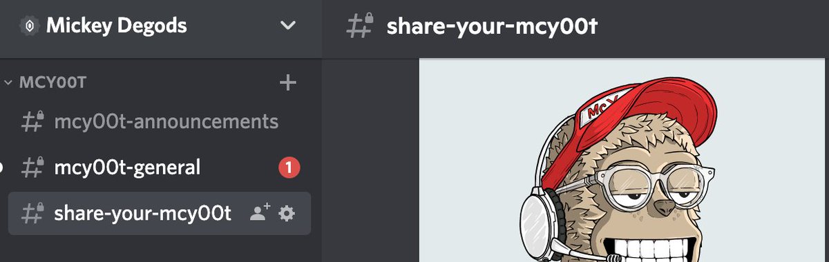 We are excited to welcome @McY00tsClub to the Mickey Degods Server. LFG Fam!