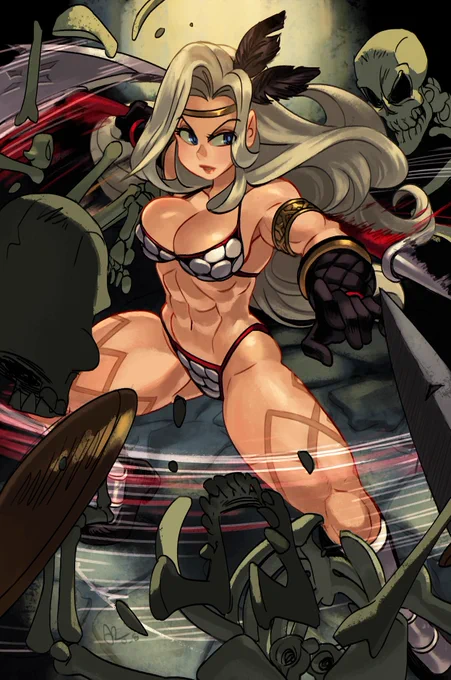 Not sure if this would count for today, but seemed like a good a time as any to debut this piece I did of the Amazon from Dragon's Crown for the Vanillaware zine I participated in, Vanilla Extract  #いいおなかの日 