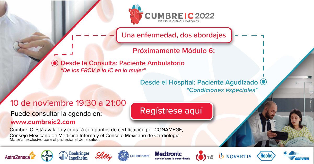 BayerenMexico's tweet photo. El 6to. módulo de #CUMBREIC abre sus inscripciones a profesionales de la salud para comprender la #FallaCardíaca así como las condiciones especiales de pacientes con esta enfermedad.
 
Más información en: https://t.co/JT4jxGENwI 
 
#AhoraSomos9 #UnaAlianzaPorLosPacientes" https://t.co/NbjDNOovs7