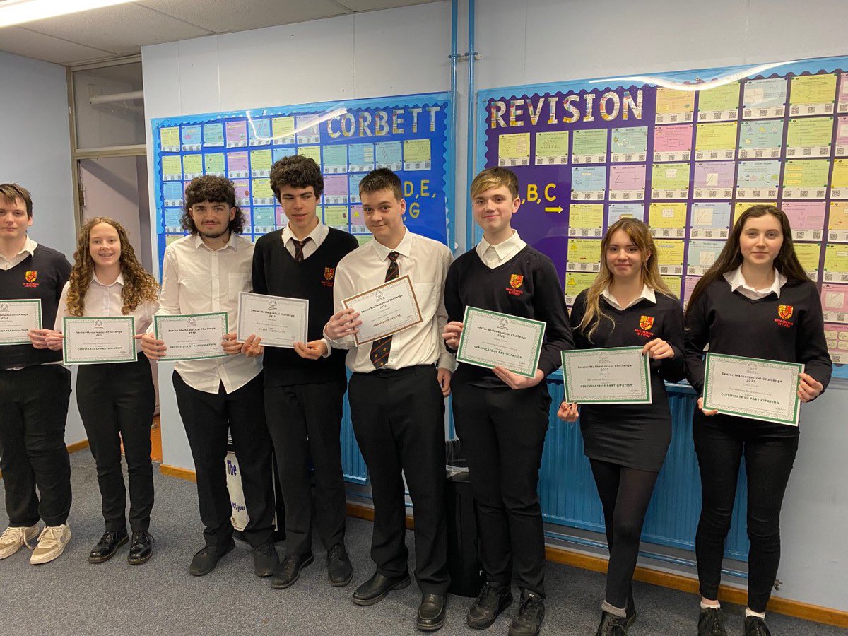 BrynMaths's tweet photo. Well done to all pupils in the Senior Mathematics Challenge, with a particular congratulations to Max Brown who was awarded silver and Matthew Farrow who was awarded bronze. Well done to Ffion Rajikumar who attempted the Mathematical Olympiad ! Da iawn Pawb!! #brynmaths #têmbryn https://t.co/aroXnyZtgn