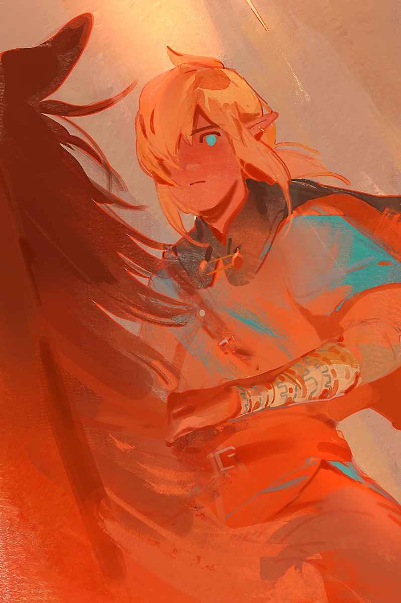 link 1boy male focus blonde hair blue eyes pointy ears horse hair over one eye  illustration images