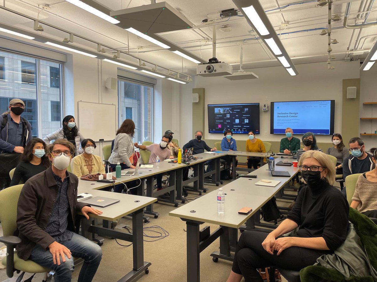Lot to learn about during a recent visit to the @idrc_ocadu. The Master’s students here are studying everything from inclusive #AI and #MachineLearning to co-design in both built and digital environments, putting an #accessibility lens on everything they tackle!