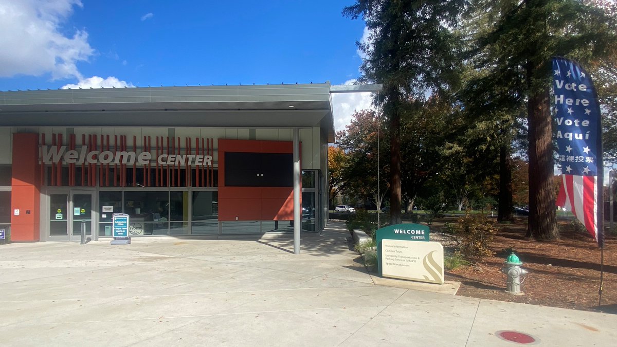 HornetAdvocacy's tweet image. The Vote Center at @SacState's Welcome Center is OPEN! Drop off your completed Vote by Mail ballot, vote in person, register to vote, or update your information at it or ANY Vote Center between now and Election Day. Free parking is available!  #ElectionDay