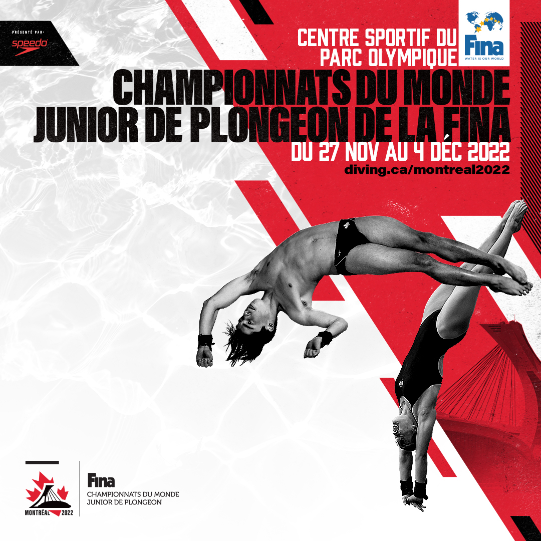 Les Championnats du monde junior de plongeon 2022 FINA arrivent à Montréal ! Réservez vos billets maintenant : diving.ca/montreal2022/ 

Devenez bénévole : bit.ly/3h3UxcH

<a href="/DivingCanada/">DivingPlongeonCanada</a> <a href="/parcolympique/">Parc olympique</a> <a href="/MTL_Ville/">Ville de Montréal</a>