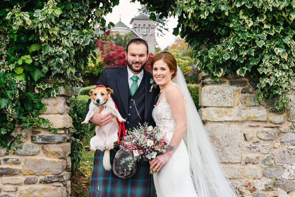 Congratulations to Margaret & John on their recent #wedding in #Inverness! Here they are with their adorable dog, Penny, at the @LochNess_CHH. 💕

#karenthorburnphotography #invernessphotographer #invernessweddingphotographer #invernesswedding #highlandwedding #autumnwedding