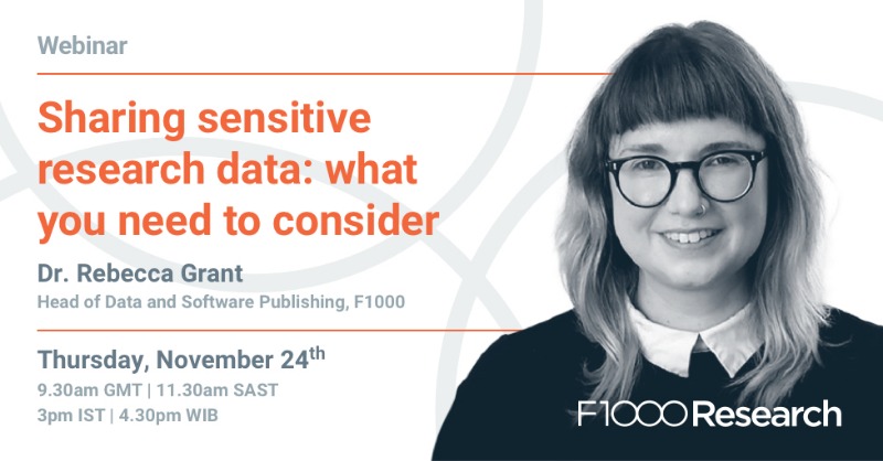 F1000Research's tweet photo. There’s still time to register for tomorrow’s webinar.
@Beck_Grant will introduce some of the key elements you should consider to share #SensitiveResearchData safely. Don’t miss out!
Register here 👉 https://t.co/OUeDtcCZqe
