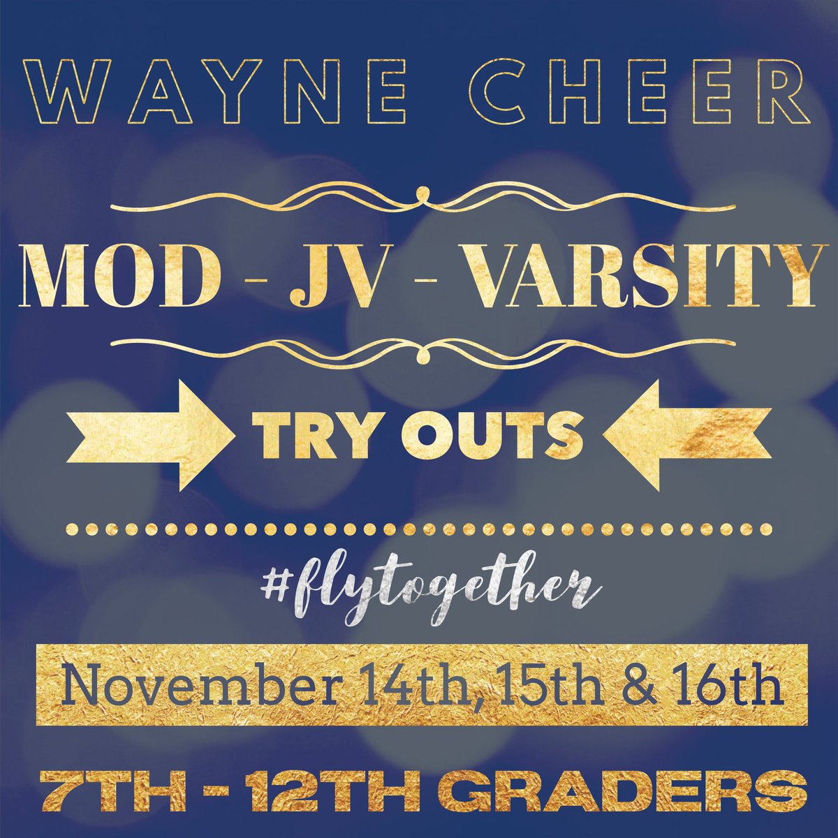 💙💛🤍Join Wayne Cheers growing program! 
🎀Open to all Wayne 7th-12th graders ! 
🚨Tryouts November 14-16th. Tryouts will be held at the Wayne Elementary School from 5pm-7pm.
<a href="/WCSD_Athletics/">WayneCSD Athletics</a> 
Make sure you are registered on Family ID 
familyid.com/organizations/…