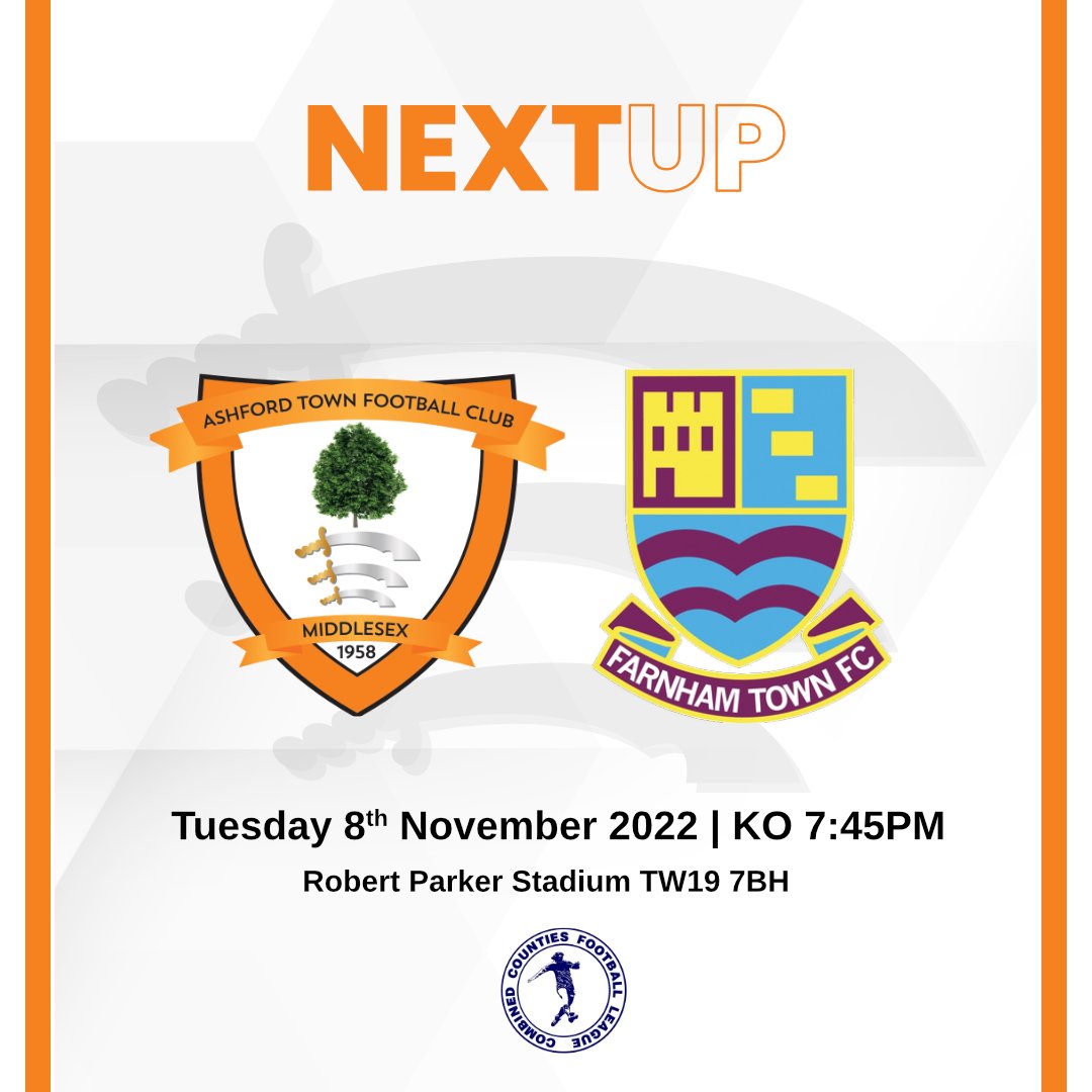 ashfordtownmx's tweet photo. NEXT UP ๐
๐ @FarnhamTownFC
๐ Southern Combination Cup
๐
Tues 05 Nov 2022
๐ KO 7:45pm
๐ RPS, TW19 7BH
๐ซ Adults ยฃ5 / Conc. ยฃ3 / U16 Free
๐ป Clubhouse open from 5pm
https://t.co/RVh63E5uEN
#ASHFAR #atmx #nonleague https://t.co/XOlRGutLyg