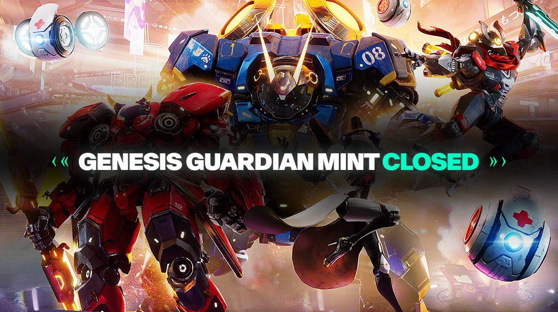 The Genesis Guardians have finished their deployment, and the mint period is CLOSED! 🚨

If you missed the mint, they will be airdropped to your wallet 🐱

If you received a merch token, you’ll have early access to our merch store TOMORROW at 2:00 GMT! 😺