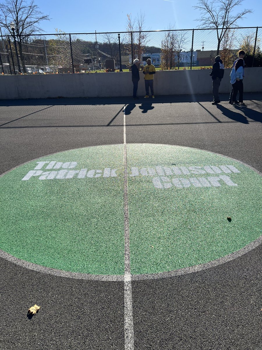 AJPicenteJr's tweet photo. The basketball court at #KemblePark in #Utica was dedicated to #PatrickJohnson today. I was happy to see him receive this well-deserved honor and that his memory and message will carry on in #OneidaCounty. https://t.co/GaCK1EUMUm