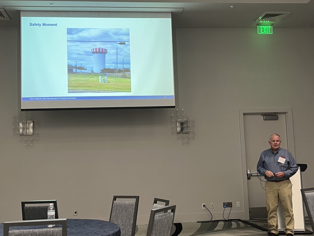 TTLInc's tweet photo. TANKS A LOT! 💧

Steve Newton, PE, a senior civil engineer who leads our Birmingham office, spoke on the importance of water tank management and maintenance during the @awwa/ @AlabamaWEA Utility Management and Water/Wastewater Technology Workshop in Orange Beach, Alabama. https://t.co/0wfBfozO13