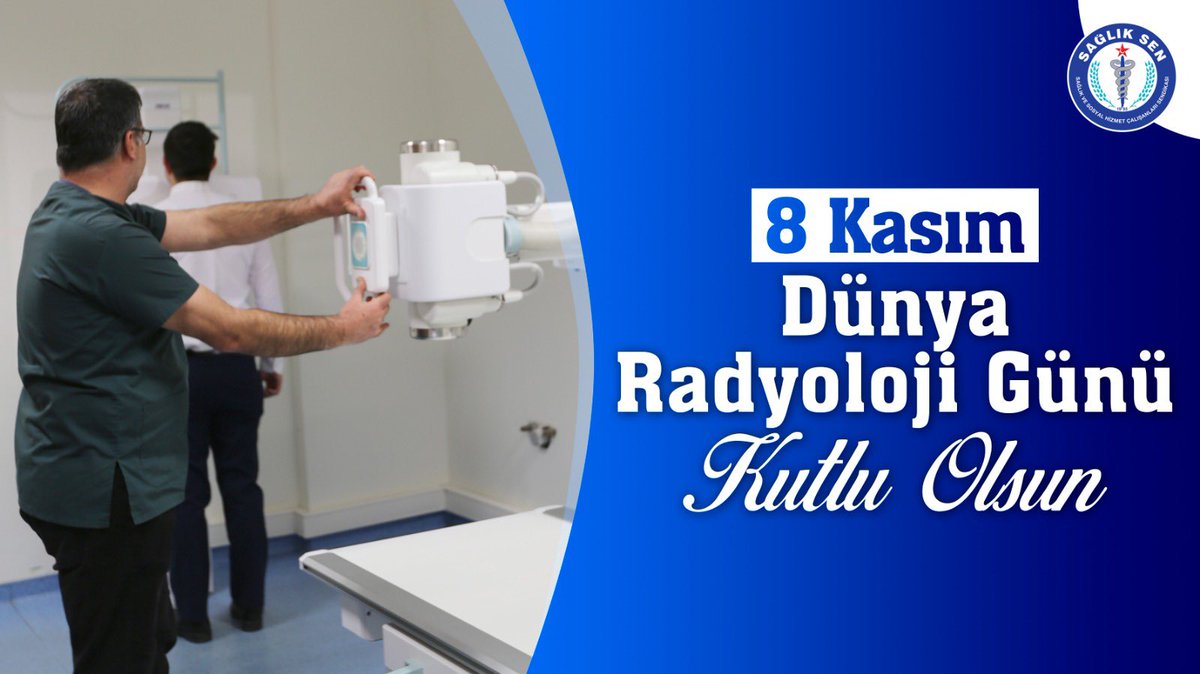 Dünya Radyoloji Günü vesilesiyle hastalıkların tanı ve teşhisi için özveriyle çalışan tüm radyoloji emekçilerimizin gününü yürekten kutluyorum.
#DünyaRadyolojiGünü
#8KasımRadyolojiGünü
#RadyolojiÇalışanları  #SağlıkSen