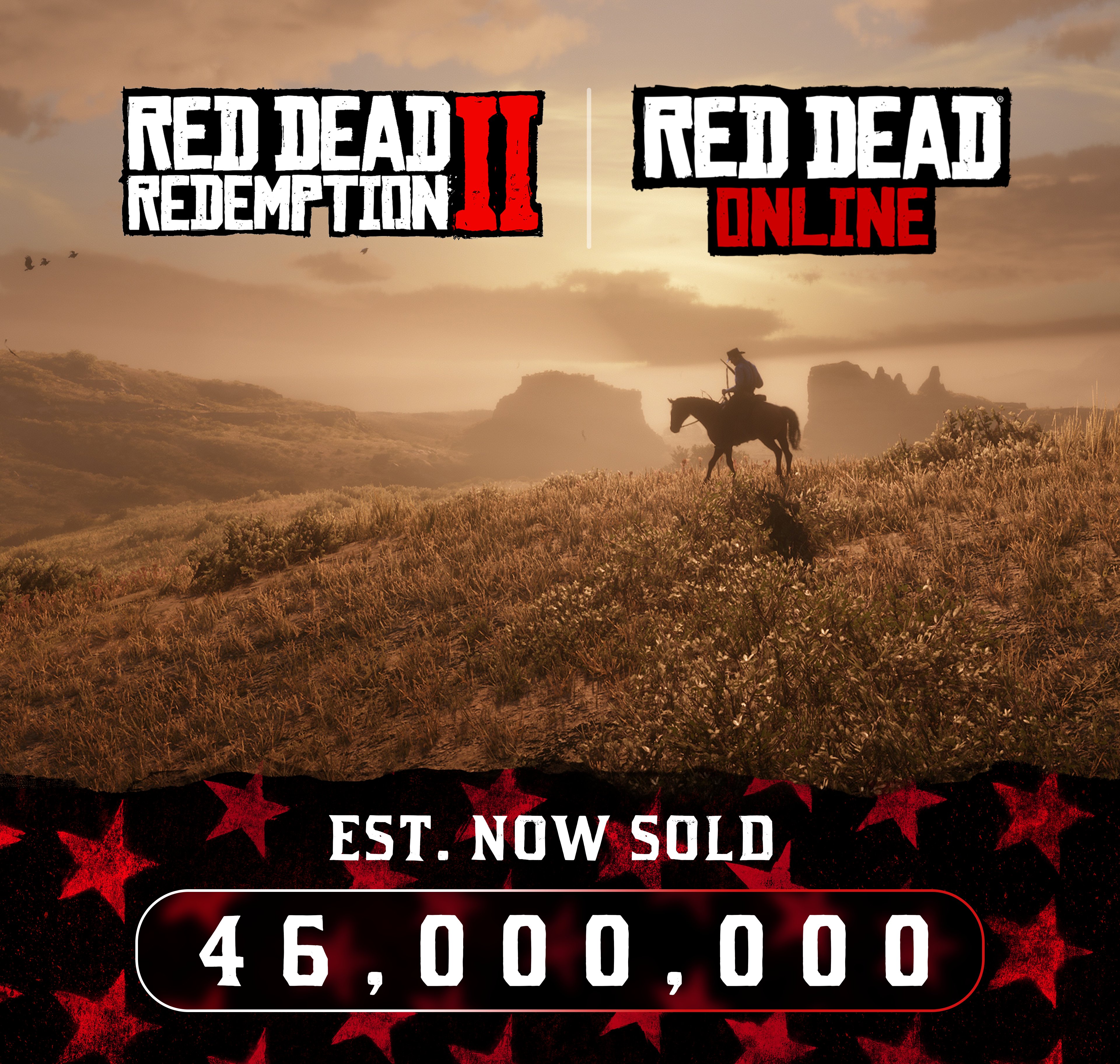 Red Dead Redemption 2 e Red Dead Online alcançaram mais de 46 milhões de unidades vendidas.