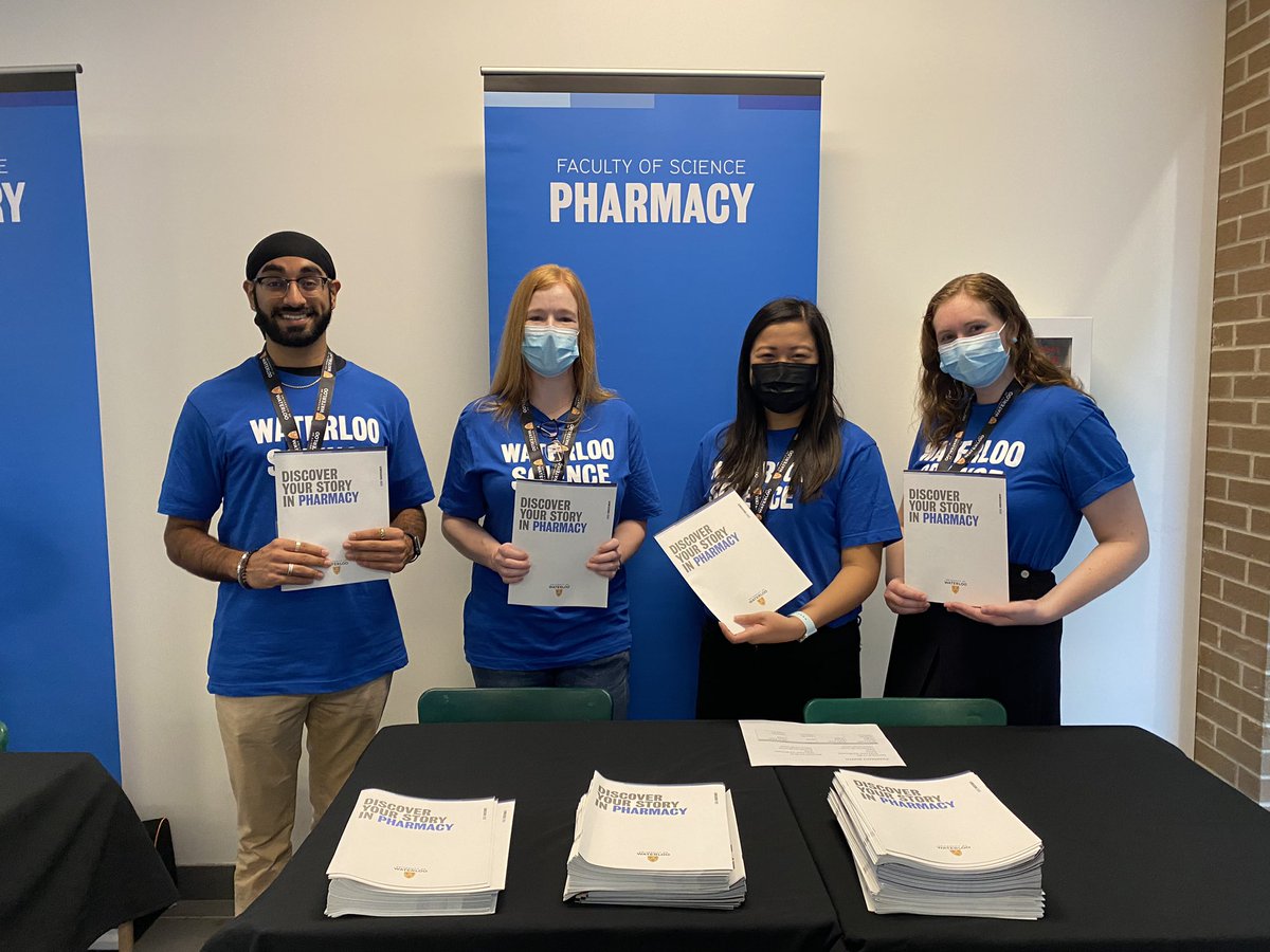 becky_ewan's tweet photo. Another successful Fall Open House this past weekend! I enjoyed working with these pharmacy student ambassadors as we spoke with so many future pharmacists. The future is bright! 🤩💉💊🥼#pharmacy #uwaterloo https://t.co/mQGRlaEbkz