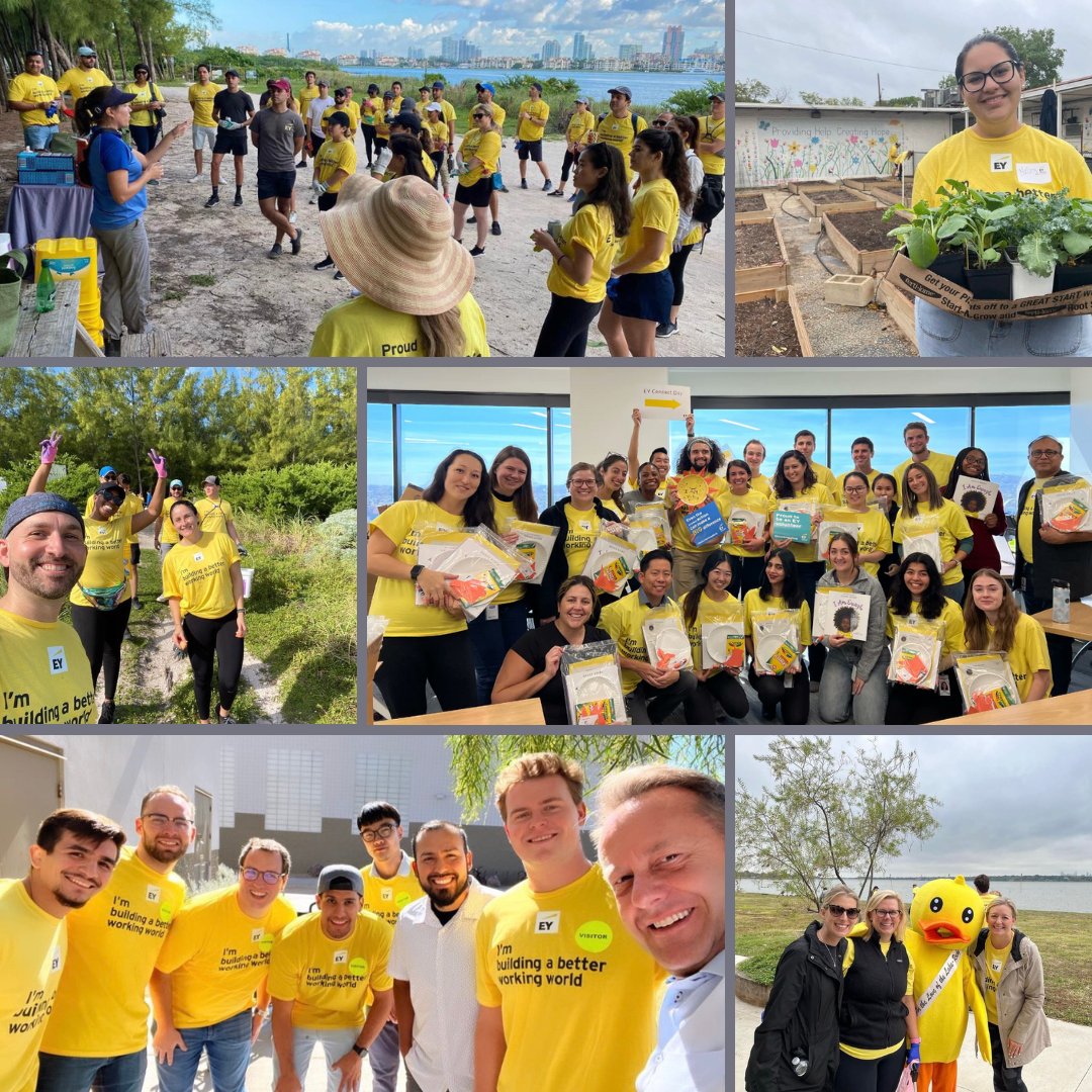 EY_US's tweet photo. Thank you to all of our amazing volunteers who took part in #EYConnectDay. Itโs inspiring to see our shared commitment to positively impact the lives of 1 billion people by 2030 continue to come to life. #BetterWorkingWorld https://t.co/idcXXliZZ6 https://t.co/Y6bX1I6z6s