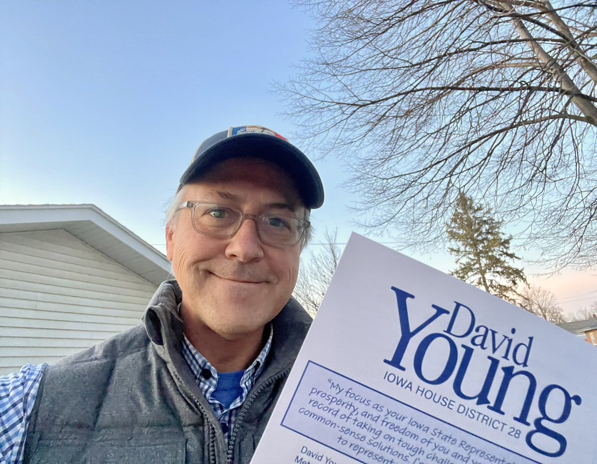 YoungforIAHouse's tweet photo. Still hitting the doors… Running through the finish line! https://t.co/TUXS5ysI7b