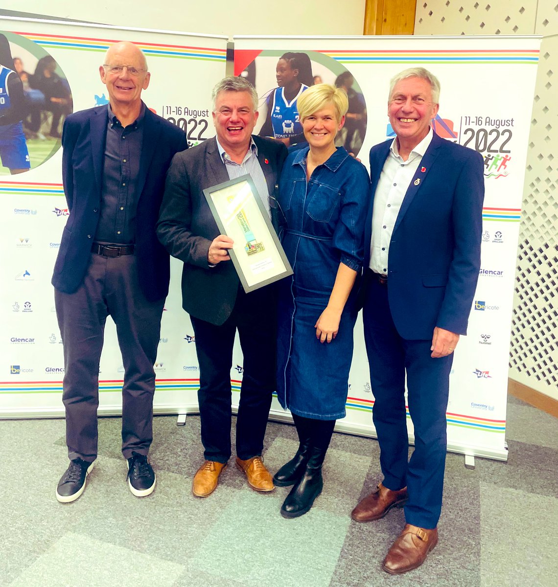 Proud to be acknowledged for the amazing ceremonies @coventryicg2022 Thanks @CovSport & well done for all your hard work @coventrycc #memoriesmade @cvlifenews