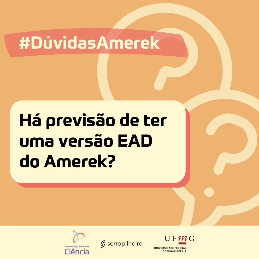 amerek_ufmg's tweet photo. Chegou o dia de responder a pergunta que mais recebemos: afinal, o curso Amerek será em EAD? 📲 Veja a resposta!
Tem alguma dúvida sobre o Amerek ou sobre divulgação científica? Deixe nos comentários 👇🏼 O #AmerekResponde! 😉
#VemparaoAmerek #DivulgaçãoCientífica #ciencia https://t.co/yfcHXi4GeK
