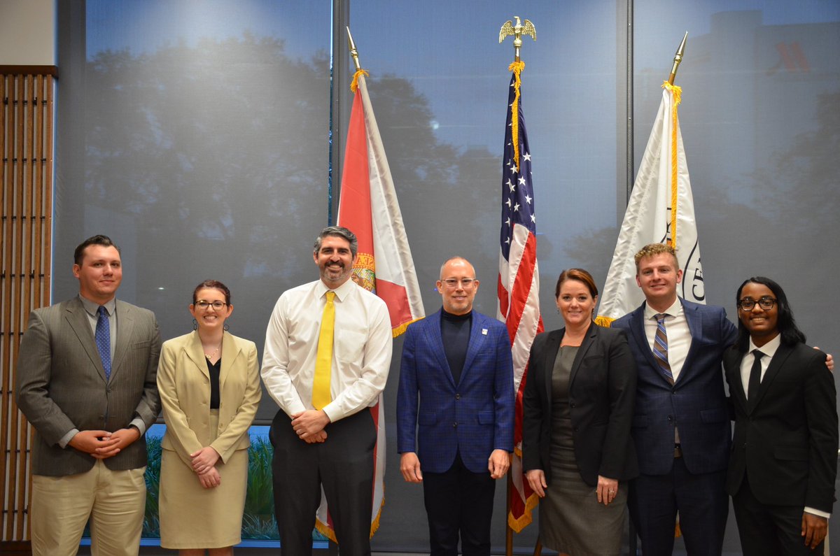 Yesterday, we had the pleasure of judging the semi-final and final rounds of the 2022 South Atlantic Regional Moot Court Tournament hosted by <a href="/UCF/">UCF</a>! The winners were from Georgia Southern University (left) and the runners-up were from Stetson University (right). Congrats to all!
