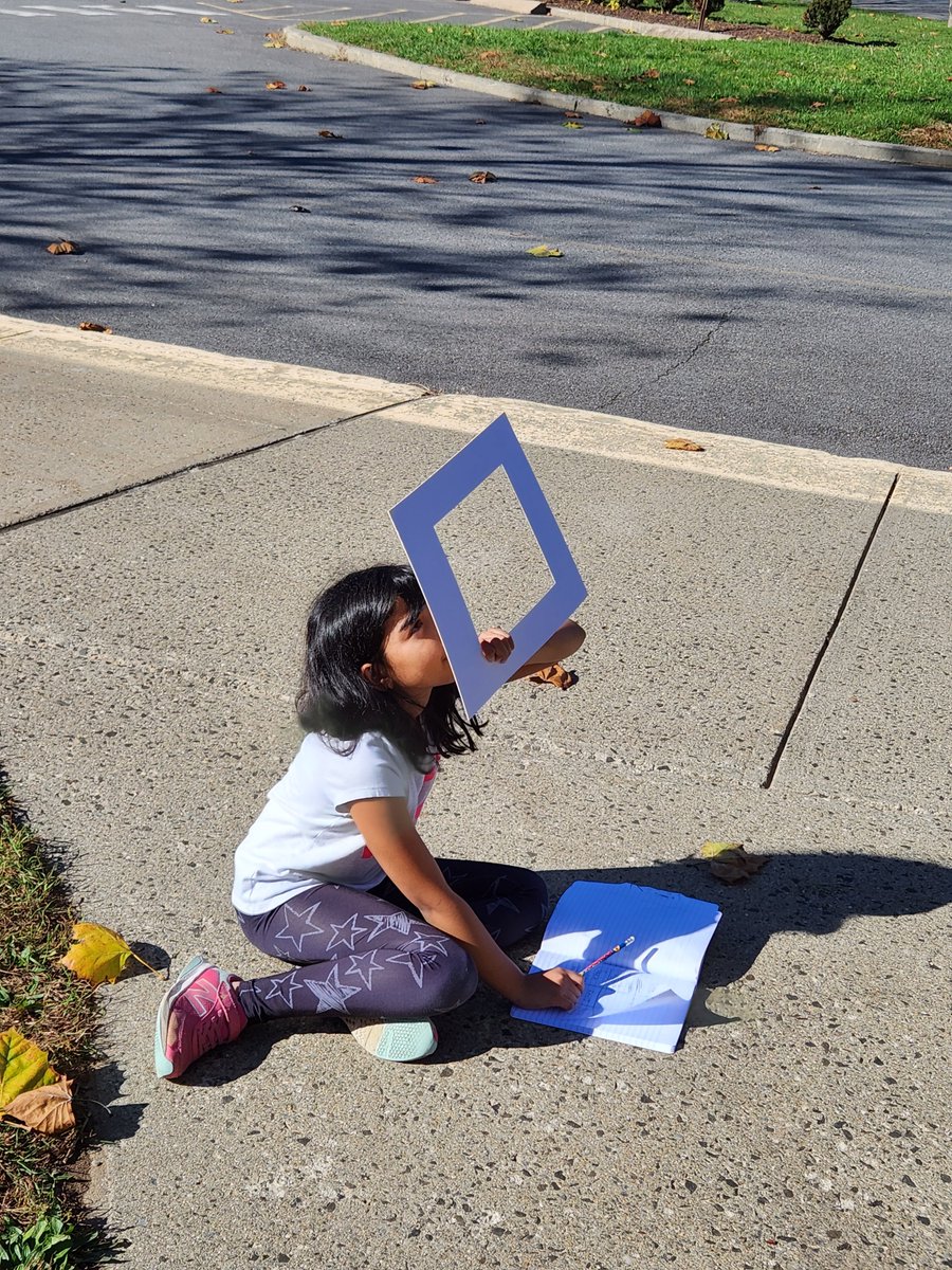 HeatherRedin's tweet photo. A gorgeous day for some poem writing! Check out my students using view finders to locate the best spots in nature to describe in their poems! #wiltonwayct #wpscmsocial https://t.co/E4SgshrKOr