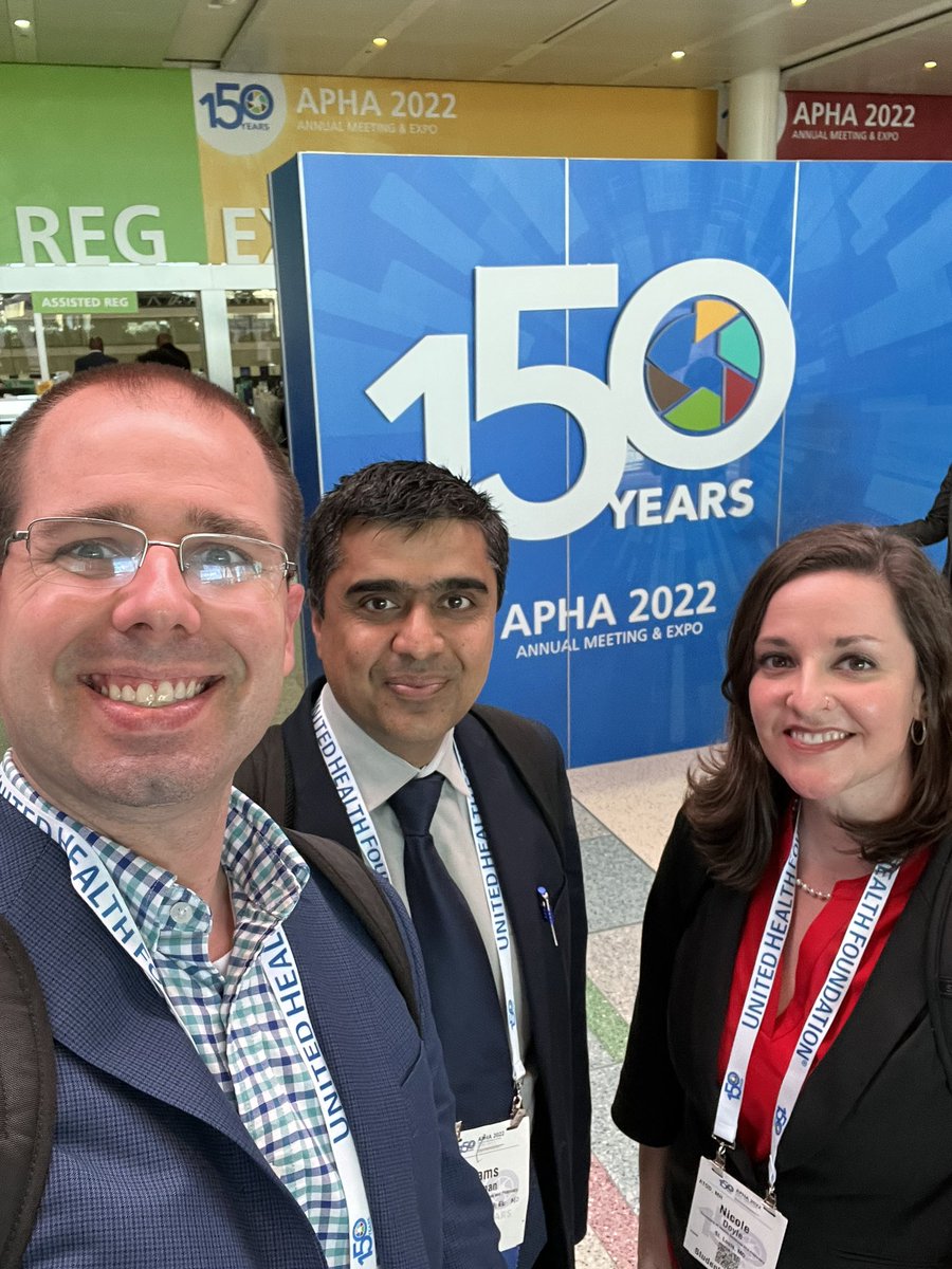 David_Steeb's tweet photo. Glad to have part of the @UHSPedu #COGPH team here at #APHA2022! Great discussion and brainstorming with @DrND_PBHL and Shams Rahman. https://t.co/4gO5UjToOF