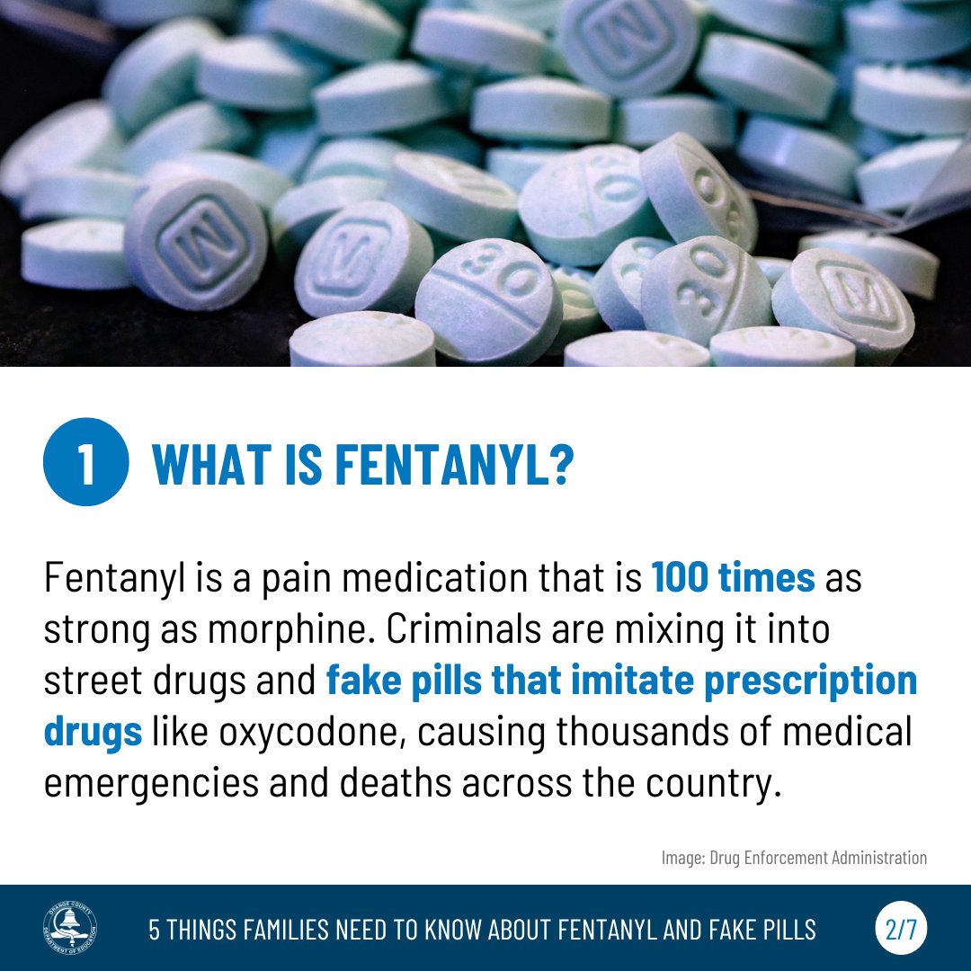 OCDeptofEd's tweet photo. To help families, students and school staff spread the word about the dangers of fentanyl, the Orange County Department of Education has created a one-page informational sheet and shareable slides in seven languages. Visit https://t.co/pIWL4Yw5L2 to download the slides. https://t.co/Wxx0y5qMJm