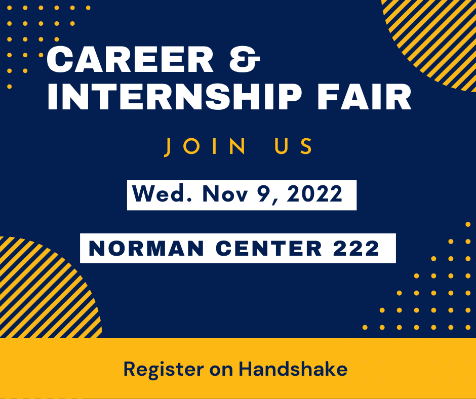 Attention! Our Career &amp; Internship Fair is happening Wednesday, November 9th, 2022! 

#experiencethatmatters #careerfair #internship