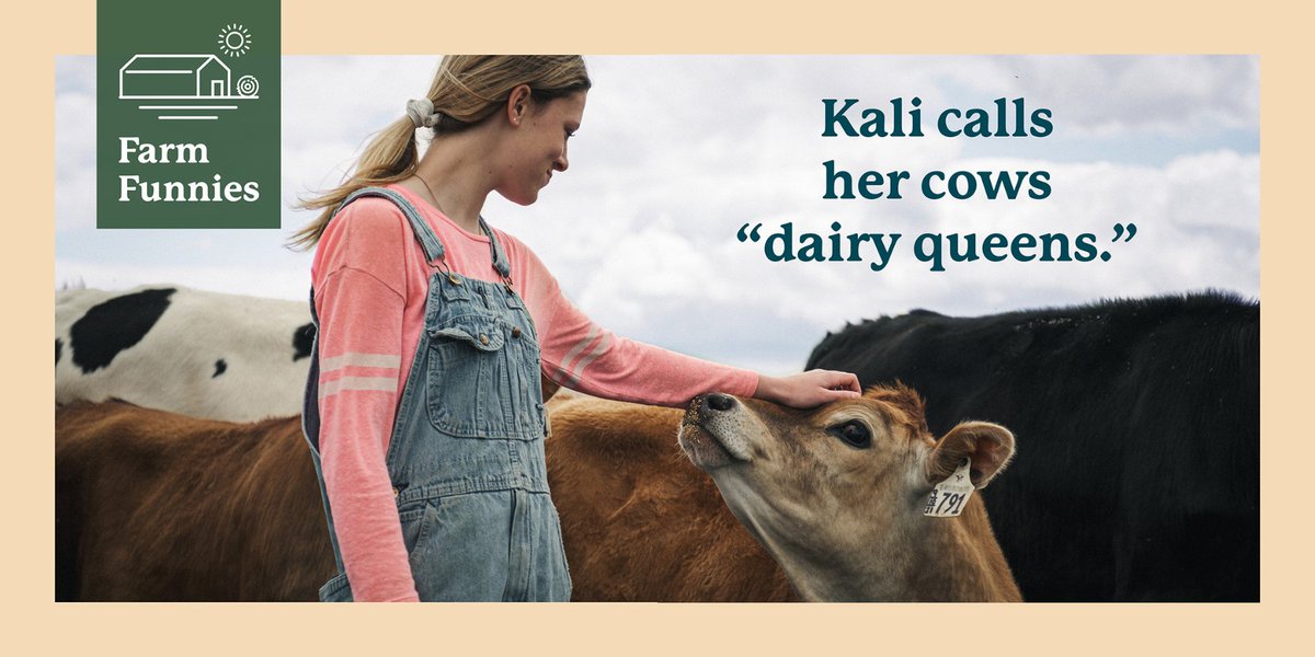 Kali recognizes her cow’s beauty and she lets them know it by adorably referring to them as her “dairy queens.” 👑 
#AllFromAGoodPlace 
#FromAFarmKid 
#FarmFunnies 
#CountryLiving