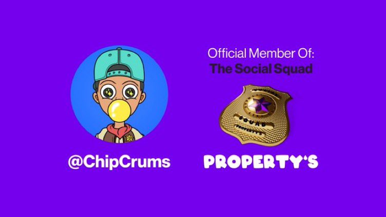 chipcrums's tweet photo. So pumped!!!! What an honor to be chosen as member of The Social Squad. @propertys_nft @KonradProbst #community #SocialSquad @NFT__Dude @CarolaSwalm Hollering!!! #crushlife https://t.co/qrTG9YAvaC
