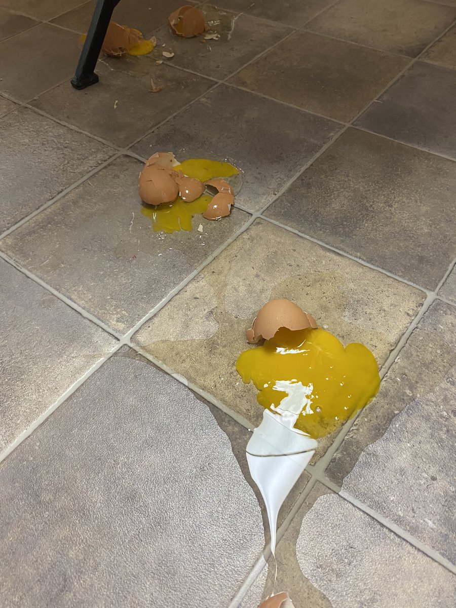 deberelli's tweet photo. Oops … Not a current events statement … just proof that I can’t balance two cartons of eggs while opening the refrigerator😵💫🤪😭#Foodie #inflation #eggs #cleanupinaisle5 #CleanUp https://t.co/AQv5N7gbzI