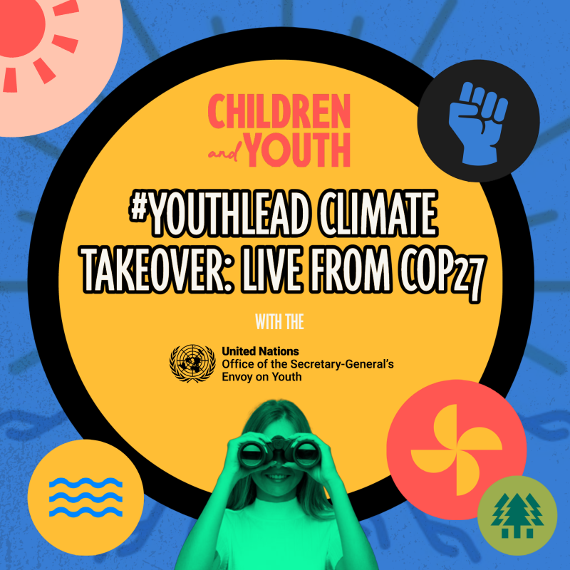 UN's tweet photo. At #COP27 in Egypt, young climate activists are taking over the @UNYouthEnvoy's social media channels to share with the world their demands for urgent #ClimateAction. 

Follow @UNYouthEnvoy to see what they have to say and amplify their calls to #ActNow! https://t.co/s0LQYNiNEe https://t.co/VNz2jCPU6x