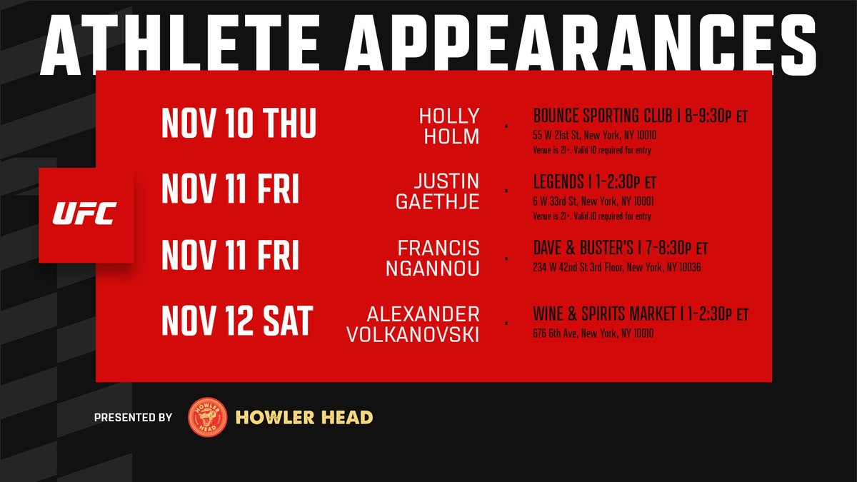 ufc's tweet photo. NYC fight fans, buckle up 🎢 

⬇️ We've got a lot in store for you this week! 

[ #UFC281 | Full Schedule of Events🔗 https://t.co/3MhHh481nS ] https://t.co/mDKaxQJ1J4