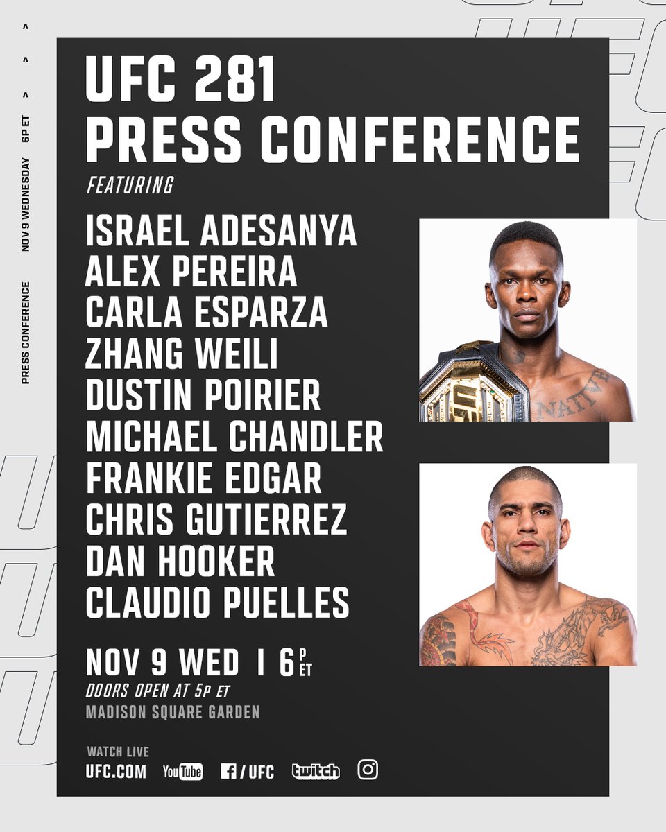 ufc's tweet photo. NYC fight fans, buckle up 🎢 

⬇️ We've got a lot in store for you this week! 

[ #UFC281 | Full Schedule of Events🔗 https://t.co/3MhHh481nS ] https://t.co/mDKaxQJ1J4