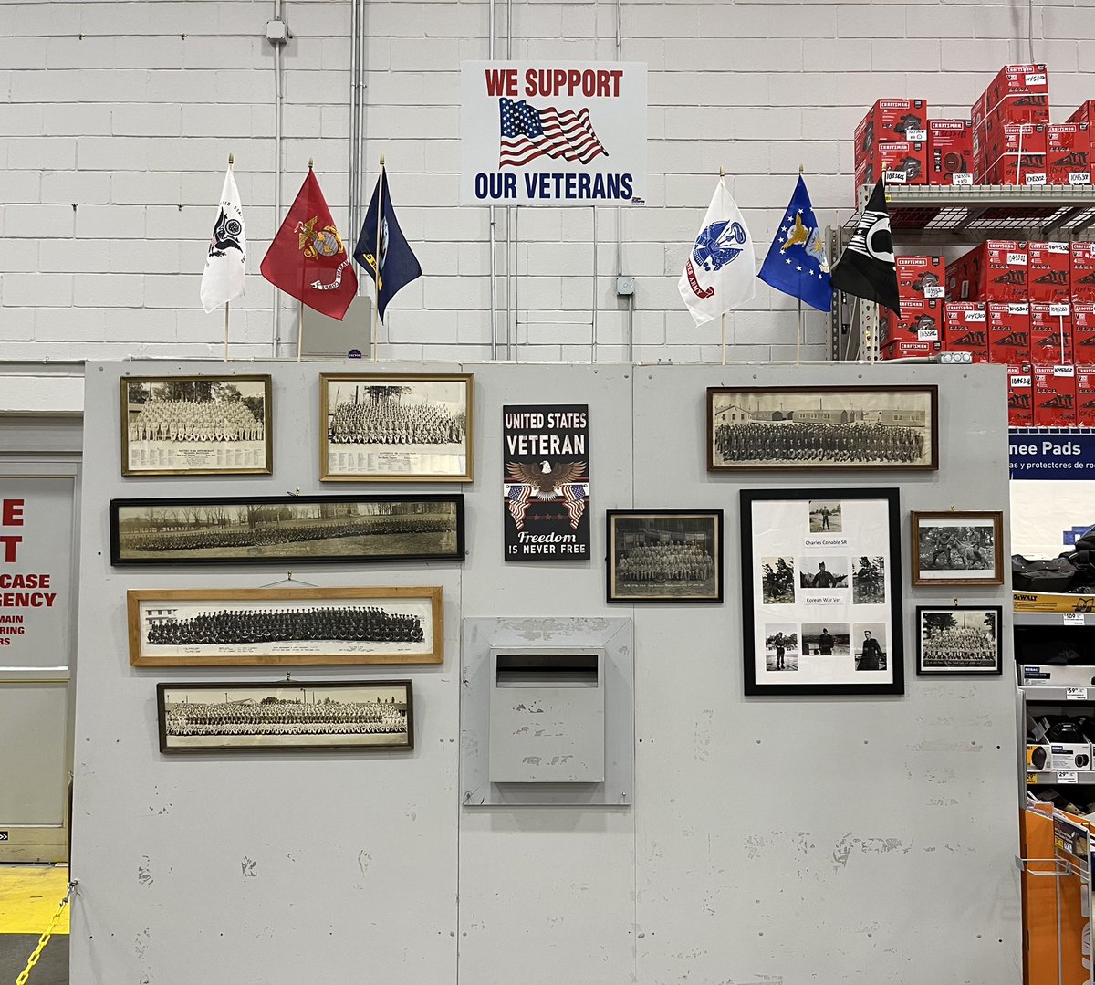 Chuck_Padre's tweet photo. Lowes Newington getting ready for Veteran’s day still have more to do to honor all the men and women who have served. @TweetUsR30 https://t.co/jm4JMWqyqI