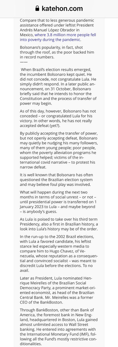 AthenaMia2nd's tweet photo. in “you will own nothing but be happy”.
Therefore Washington is inclined to favor a “left” / globalist candidate over a right-wing or conservative nationalist.”
#BRAZILFANTOKEN – #LULA ’S THIRD TERM – FROM LEFTIST TO GLOBALIST?
#BrazilGP
#BrazilianSpring https://t.co/DnNL1tCNqp