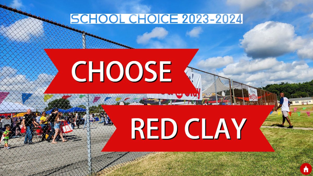 The School Choice application period has opened. You can learn more about Red Clay Schools and find the application below. 

Learn More: bit.ly/3WI76KX