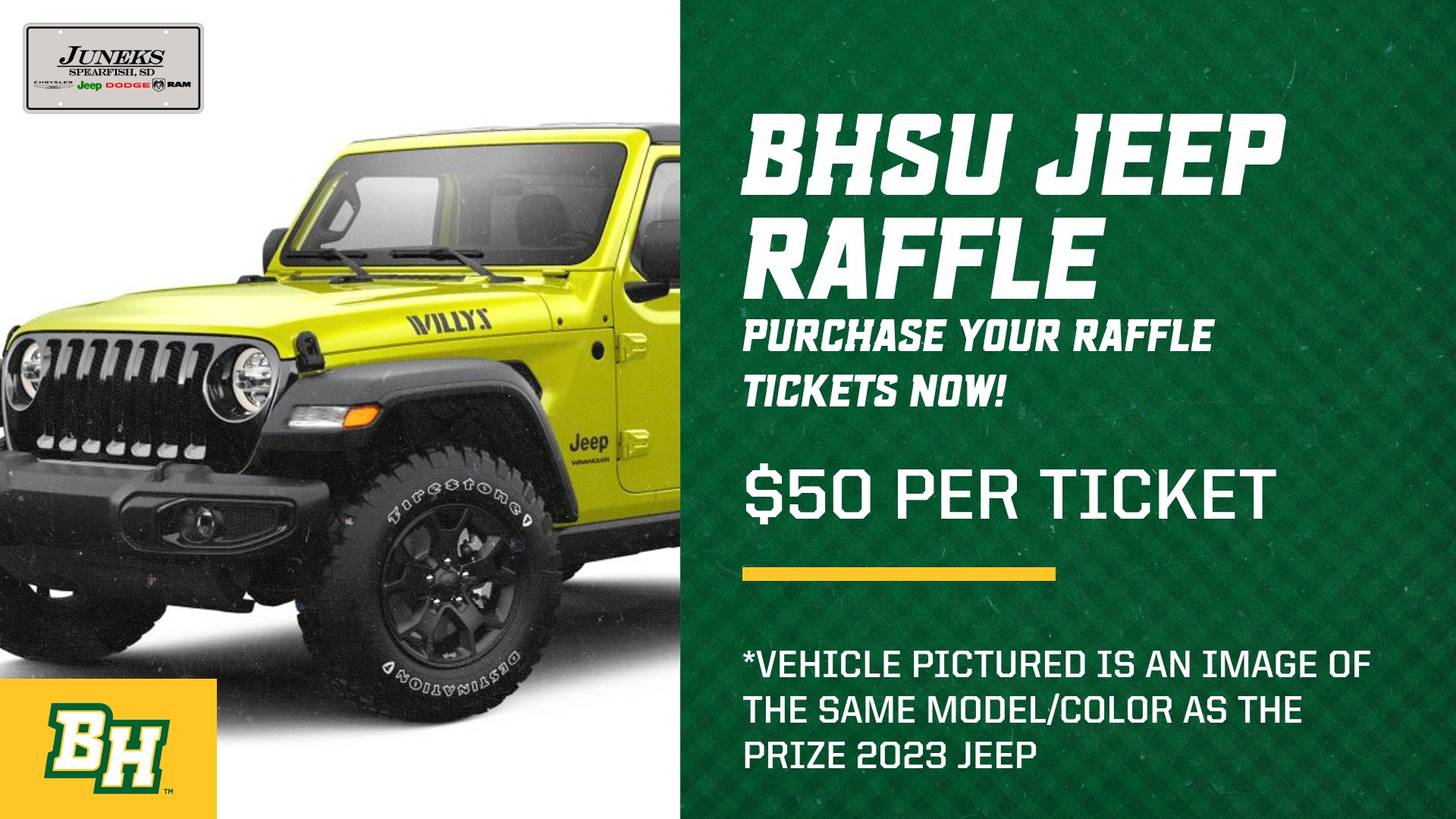 Black Hills State Athletics on X: Our 2022 Jeep Raffle Drawing is TODAY!!!  Purchase your tickets while you still can ahead of the drawing which will  take place following the third quarter