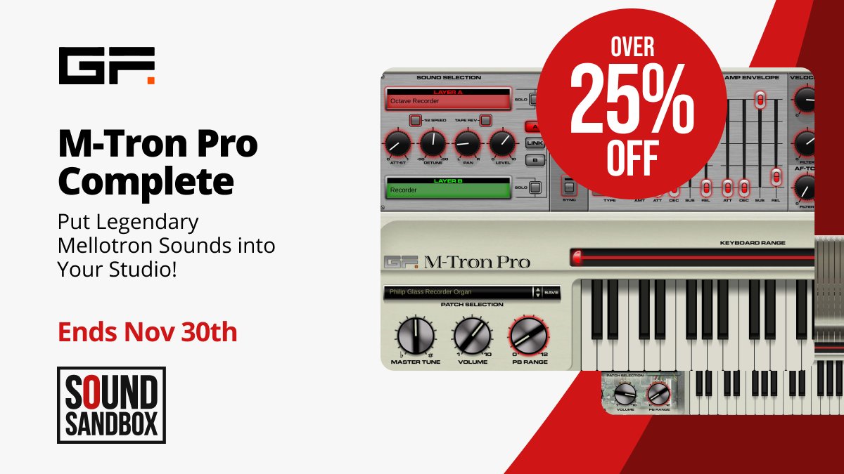 SoundSandbox's tweet image. Experience 🎧 master emulations of legendary Mellotron, the tape-based 🎹 keyboard heard 🔊 by The Beatles, David Bowie, Led Zeppelin, &amp;amp; Radiohead - w/10 Expansion Packs.

27% thru Nov 30th:
bit.ly/3hiy0sO

#plugin #plugins #vstplugins #SoundSandboxStore