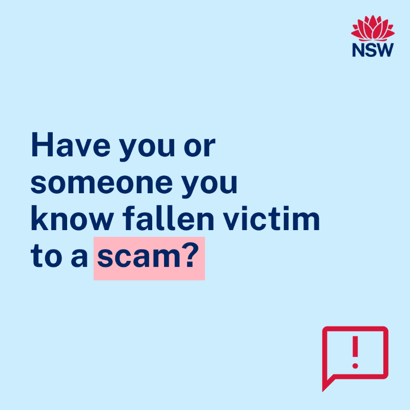 NSW_FairTrading's tweet photo. Have you or someone you know fallen victim to a scam?

Report it to the ACCC’s Scamwatch site, the main regulatory body for scams.

#ScamsWeek2022