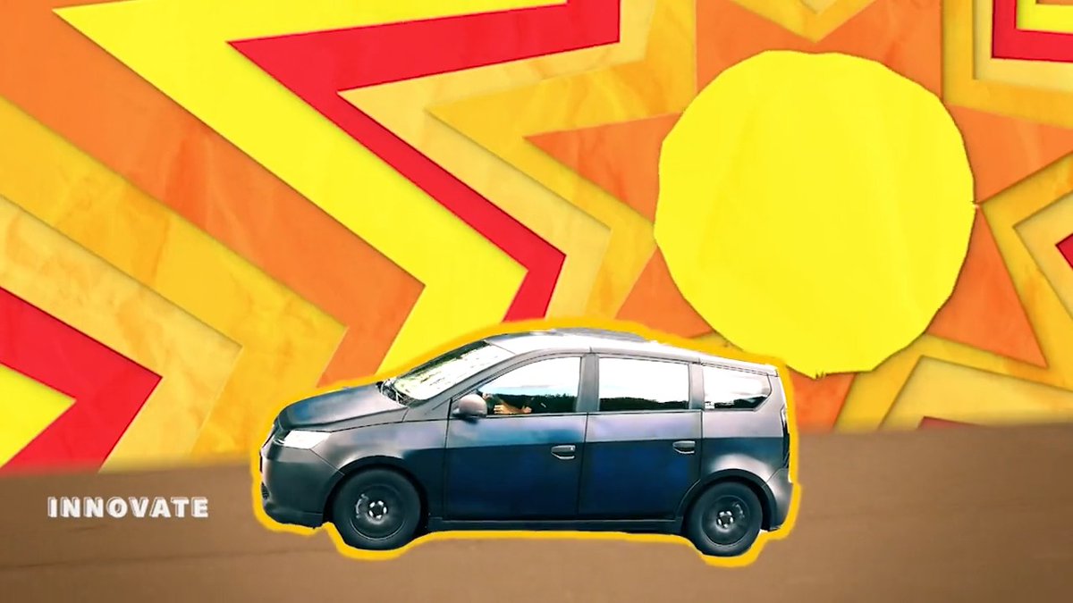 This electric car has 456 solar cells integrated into its roof, body