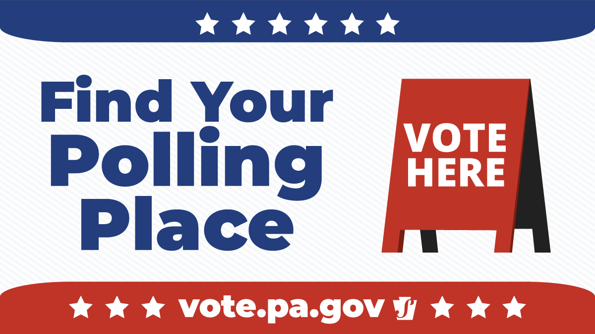 PAStateDept's tweet photo. Good morning, PA! Welcome to #ElectionDay. Polls are open from 7 am–8 pm. Remember, if you are in line by 8 pm, you can vote. 
Find your polling place: https://t.co/MypxSsQaDX 
Return your voted mail ballot: https://t.co/XyY1GGcJSg
#ReadyToVotePA https://t.co/9Hr0LoqJYf