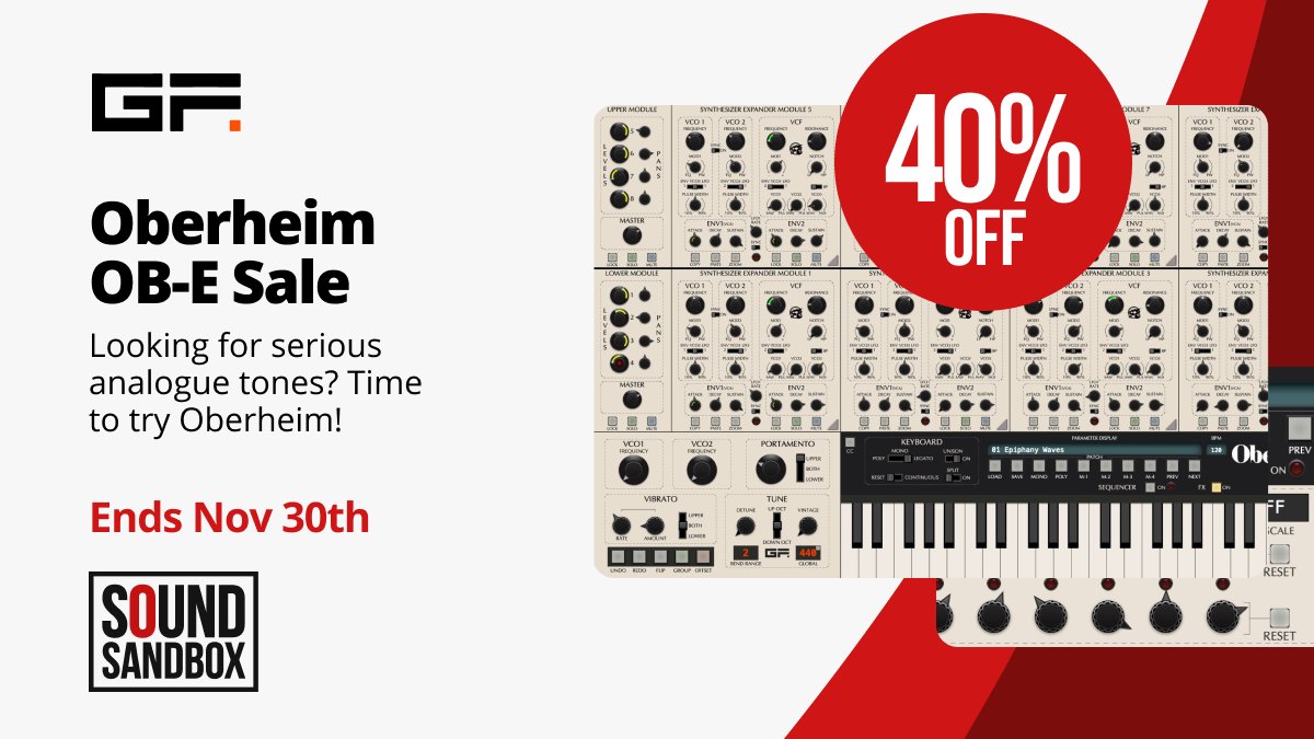 SoundSandbox's tweet image. The emulation of the iconic 🎹 Oberheim 8-Voice keyboard. It sounds 🔊 HUGE and if you are looking for 🎧 serious analogue tones, you&apos;ve got to try it.

40% thru Nov 30th
soundsandbox.com/products/gforc…

#plugin #plugins #vstplugins #audioengineer #SoundSandboxStore