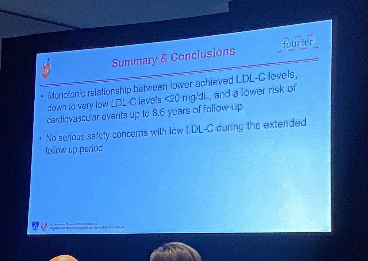 rkwadhera's tweet image. Analysis of #FOURIER #FOURIER-OLE by @PrakritiGaba @TIMIStudyGroup shows monotonic relationship between lower LDL levels, down to very low levels (&amp;lt;20 mg/dL), and ⬇️ adverse CV events up to 8.6 years of follow-up. 

#AHA22 @AHAScience
⁦@AHAMeetings⁩