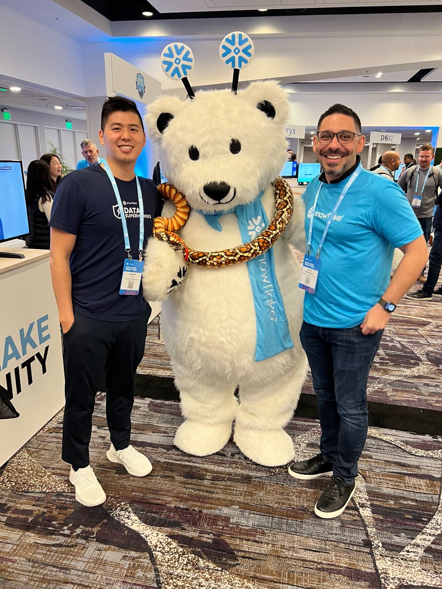 Snowflake's tweet photo. Paws up if you're excited for the GA of Snowpark for #Python! While you're at it, stop by the Community Booth in the expo hall to get these awesome new stickers #SnowflakeSnowDay https://t.co/de0RLKb4f8