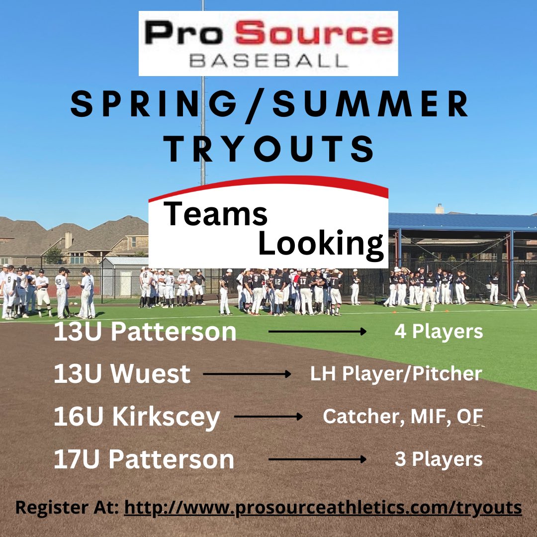 15U - 18U Tryouts are tomorrow!

We have had some inclement weather the past few days. If we have to move inside we will make a announcement on Social Media! 

#highschoolbaseball #tryout #development
