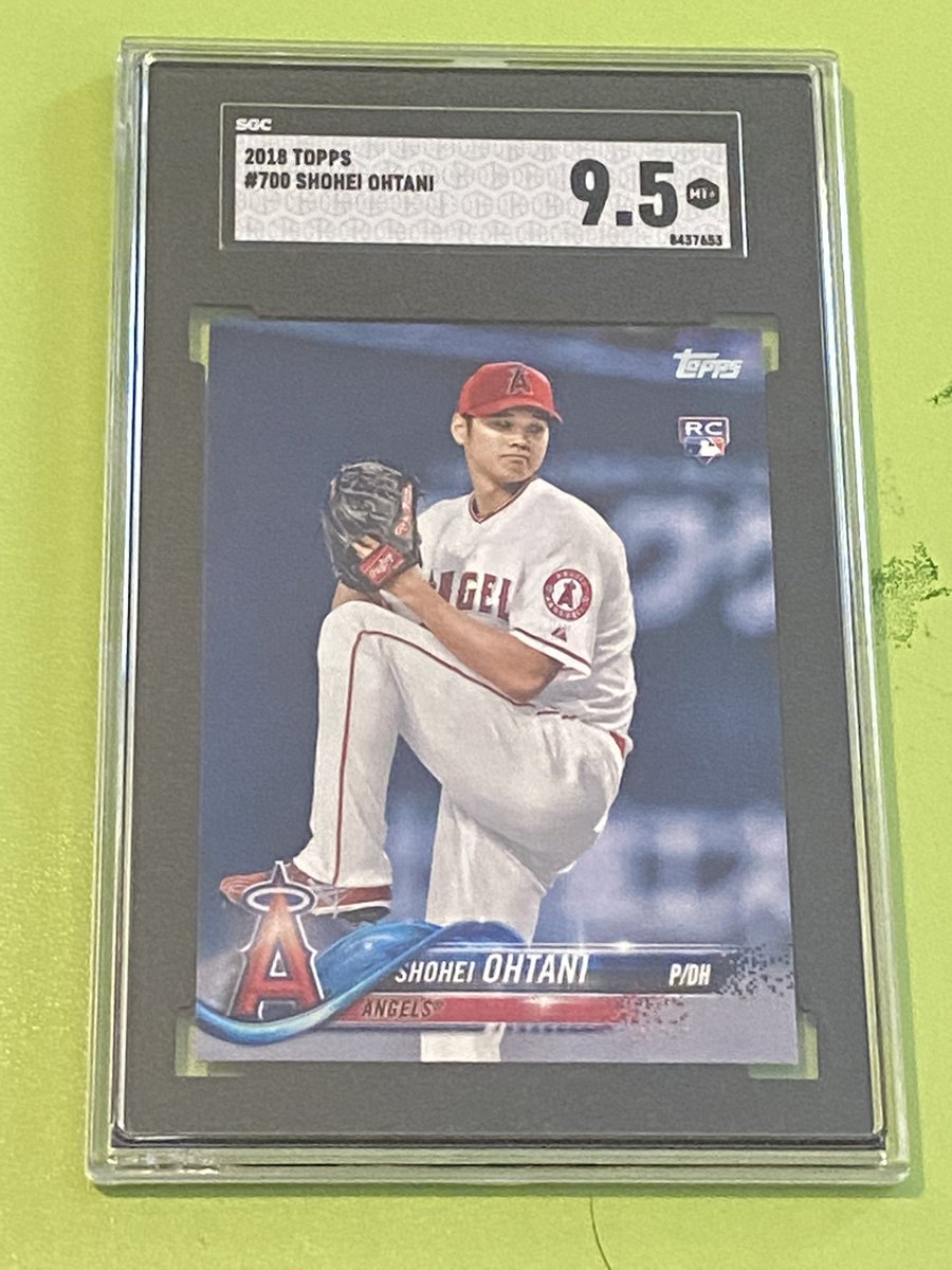 CardsJones's tweet image. 2018 Topps Shohei Ohtani Rookie Card SGC 9.5 75 dollars OBO Reasonable offers will be considered.  @HobbyConnector @sports_sell @HiveRetweets