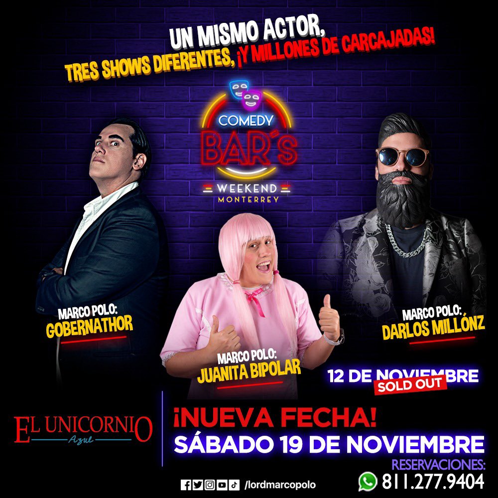LordMarcoPolo's tweet photo. Ya. Se fue esta semana. Aquí esta la ÚLTIMA FECHA del #ComedyBarsWeekend https://t.co/xfFbT5zRk2